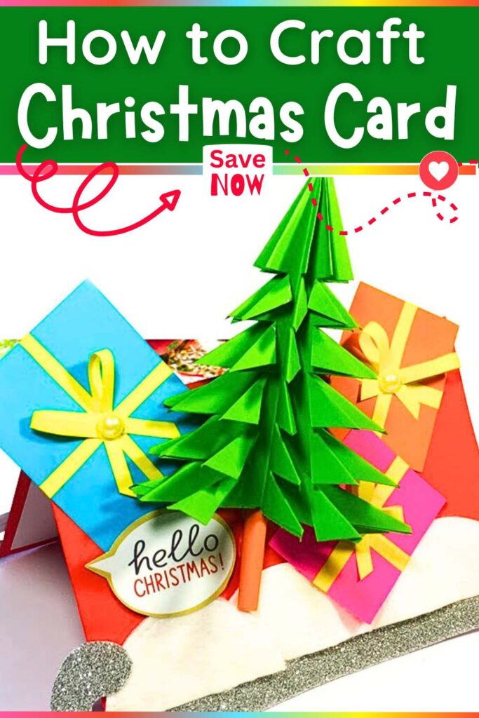 Christmas Card with Gifts and Christmas Tree