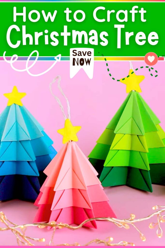 Origami Rainbow Christmas Trees
