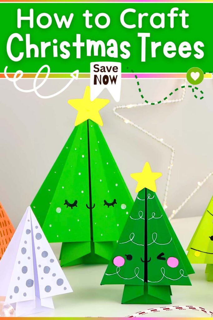 Origami Smiling Christmas Trees