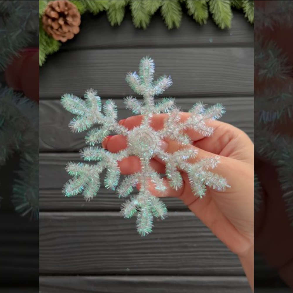 Classic Transparent Snowflake from Pipe Cleaners