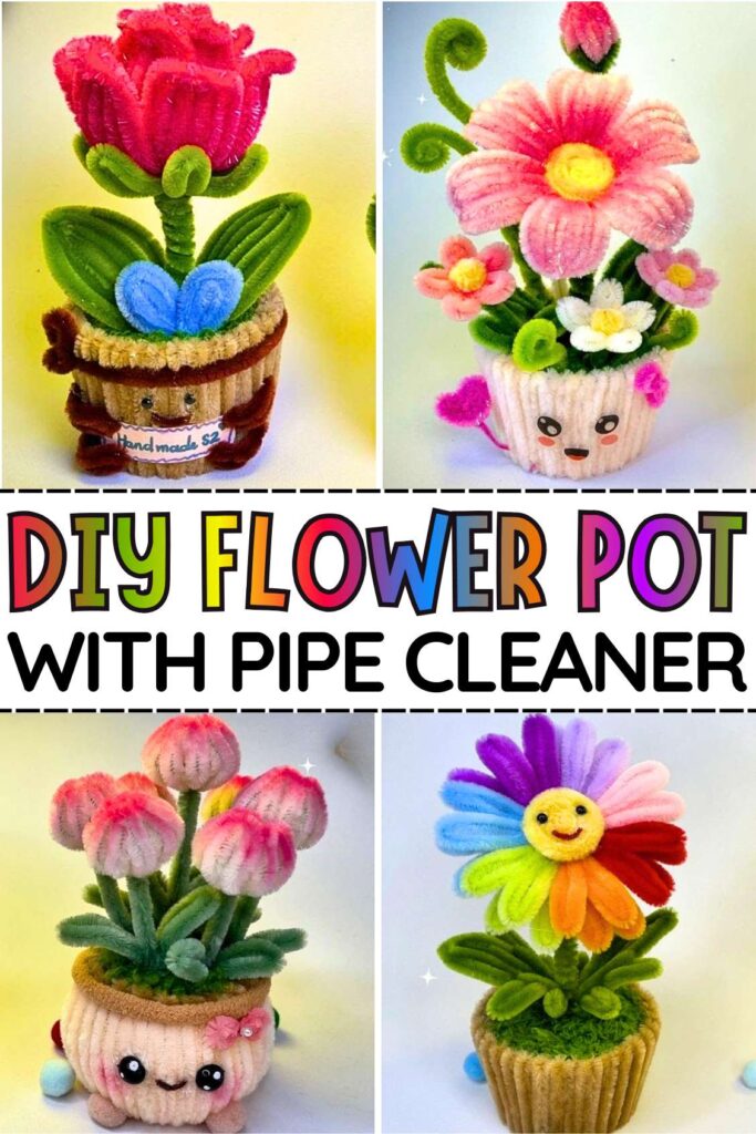 DIY FLOWER POT WITH PIPE CLEANER