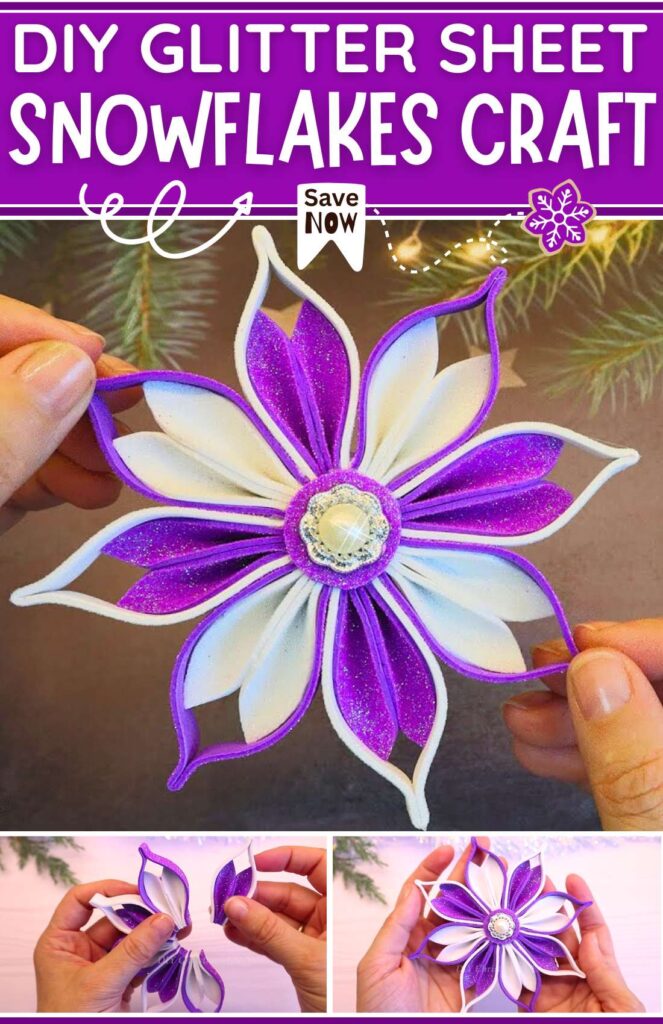 DIY GLITTER SHEET Snowflakes Craft