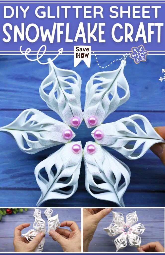 DIY GLITTER SHEET SNowflakes Decor (2)