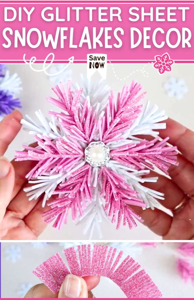 DIY GLITTER SHEET SNowflakes Decor