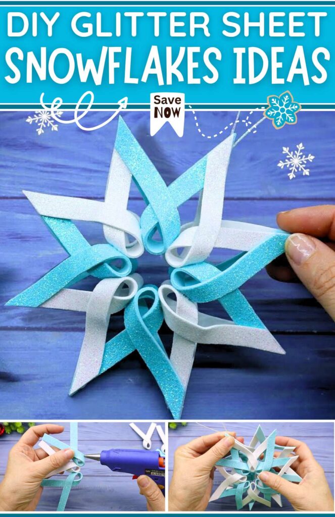 DIY GLITTER SHEET SNowflakes Ideas