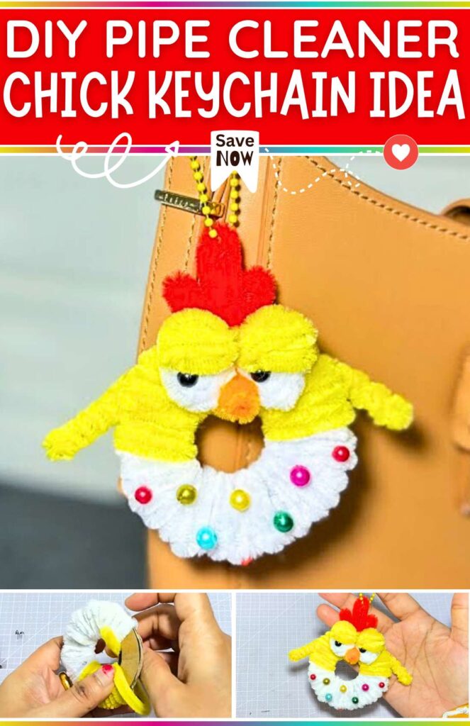DIY PIPE CLEANER Chick Keychain Idea