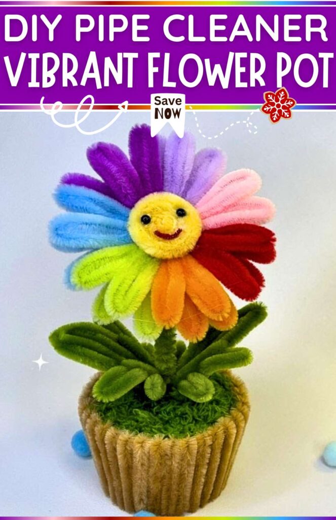 DIY PIPE CLEANER vibrant Flower Pot
