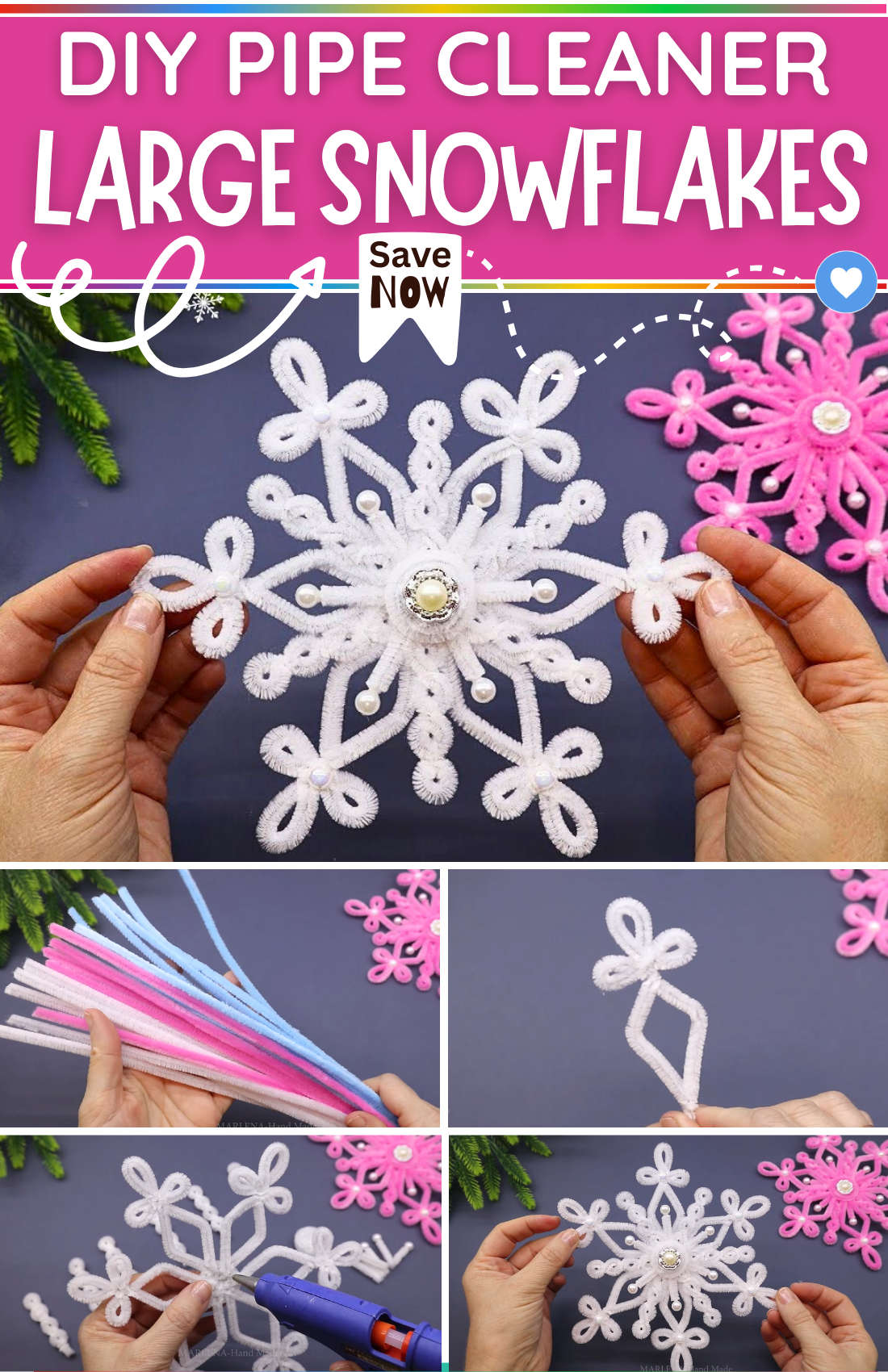 DIY PIPER CLEANER Large Snowflakes