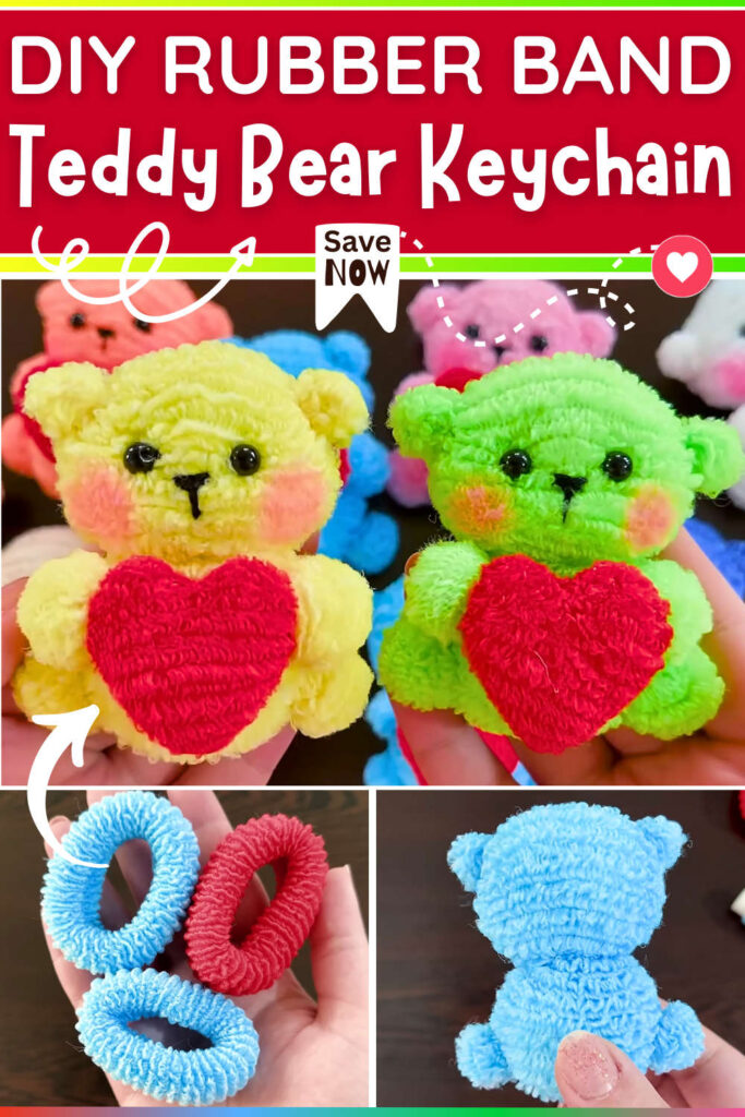 DIY RUBBER BAND Teddy Bear Keychain