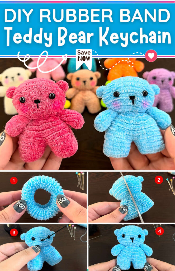 DIY Rubber Band Teddy Bear Keychain (1)