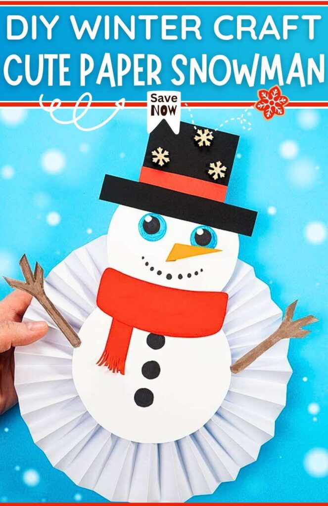 DIY WINTER CRAFT Cute PAPER SNOWMAN