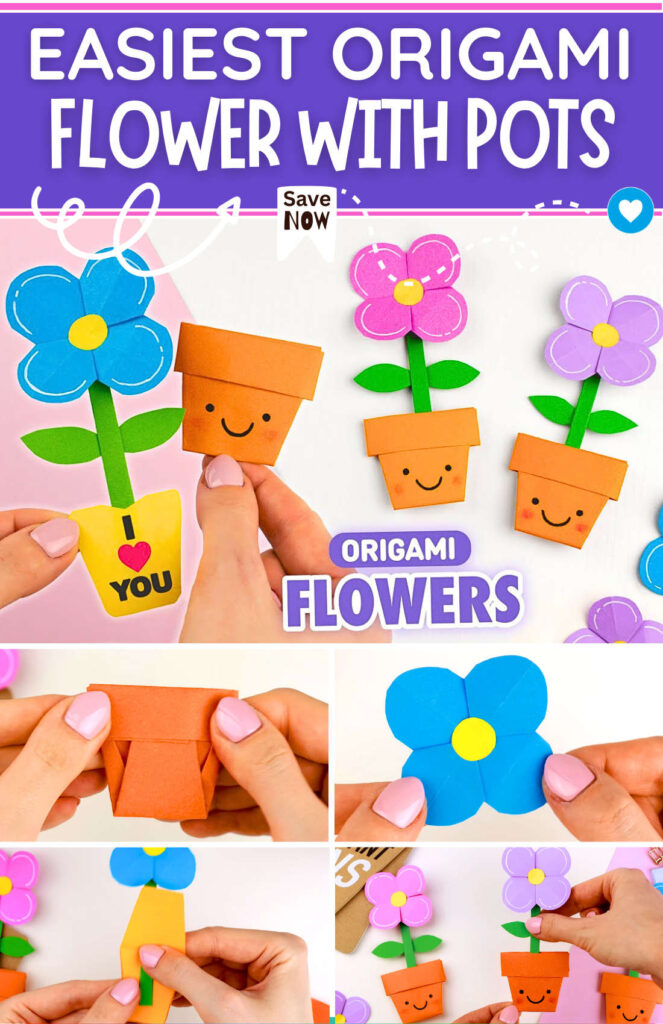 EASIEST ORIGAMI Flower WIth Pots