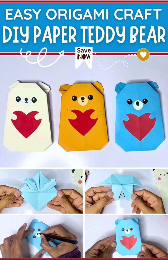 EASY ORIGAMI CRAFT DIY PAPER TEDDY BEAR