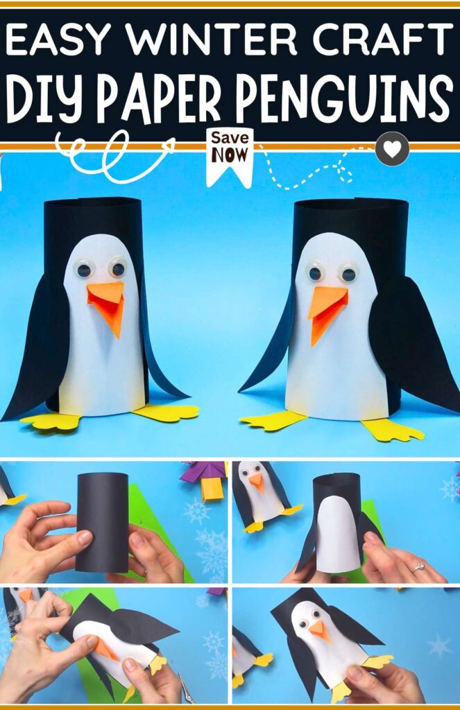 EASY WINTER CRAFT DIY paper penguins