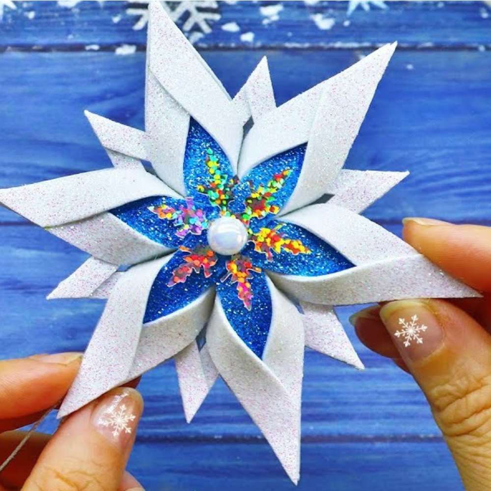 Glitter paper SNOWFLAKES