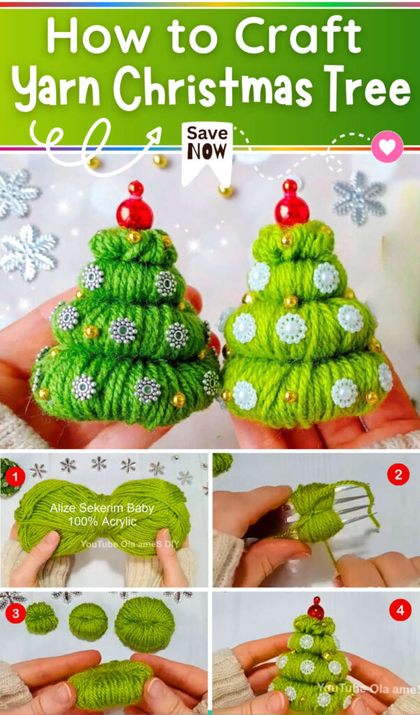 How to Craft Yarn Christmas Tree (1)