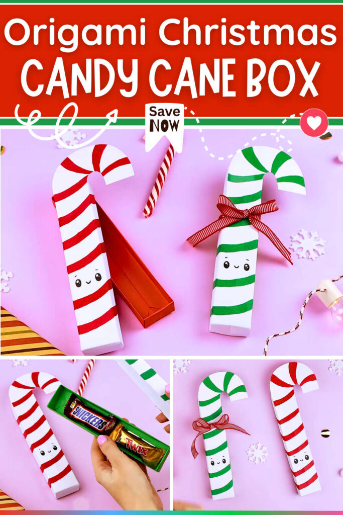 Origami Christmas CANDY CANE BOX