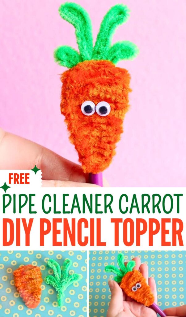 PIPE CLEANER CArrot DIY PENCIL Topper