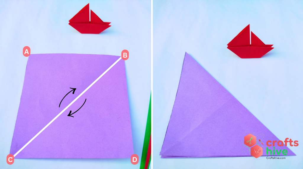 Step #1 Diagonal Creases 