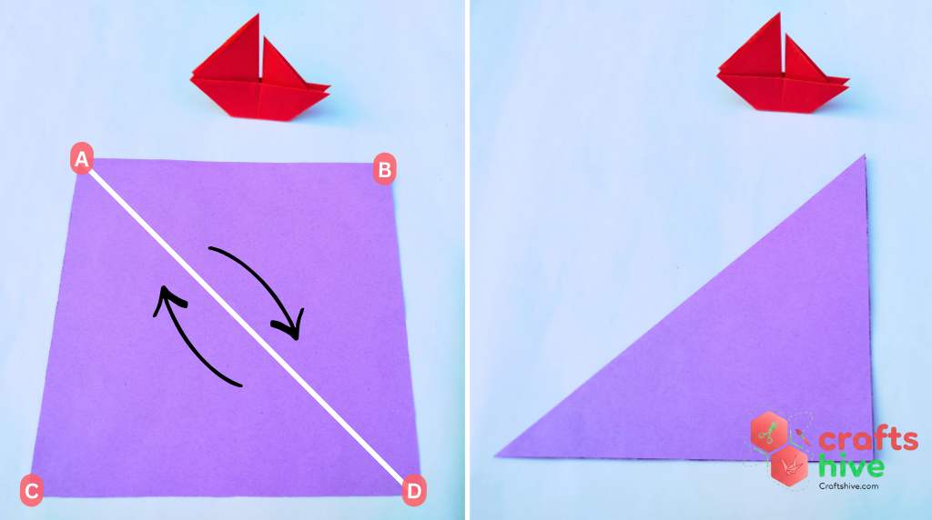 Step #1 Diagonal Creases 2