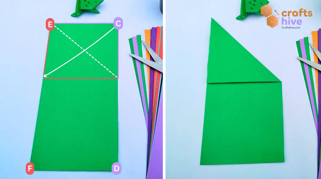 Step #1 Diagonal Folds