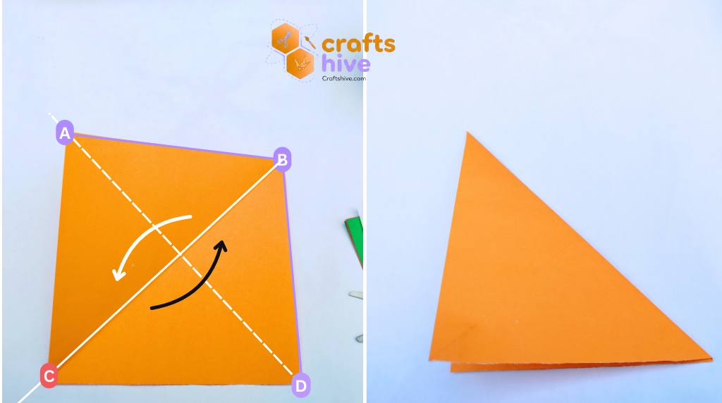 Step #1 Fold Diagonally 2