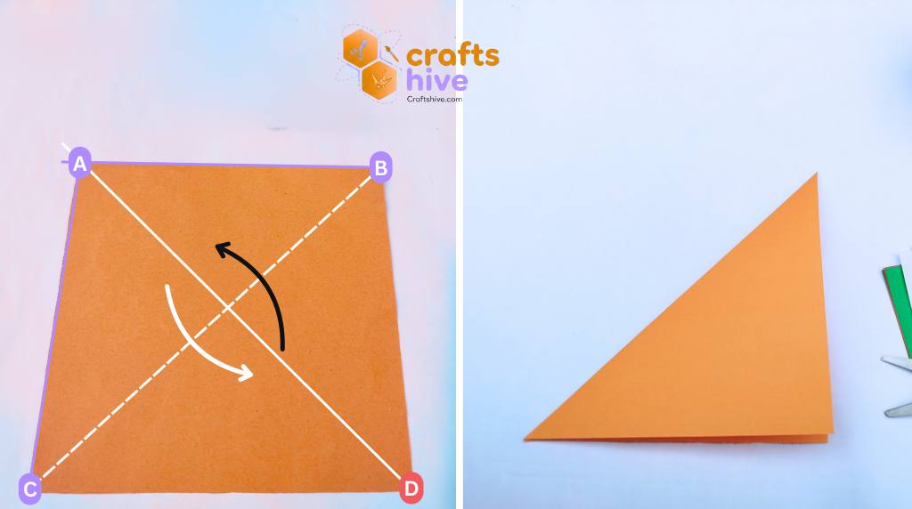 Step #1 Fold Diagonally