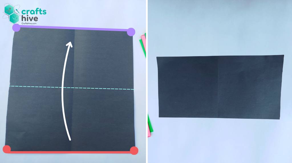 Step #1 Half Folds (Horizontal Crease)