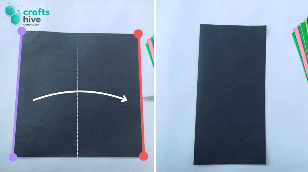 Step #1 Half Folds (Vertical Crease)