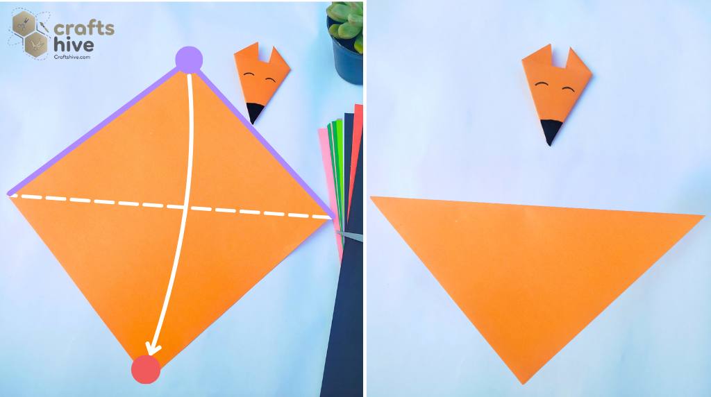 Step #2 Make A Diagonal Fold 