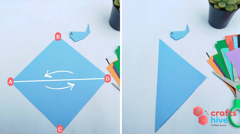 Step #2 Make the Diagonal Crease 