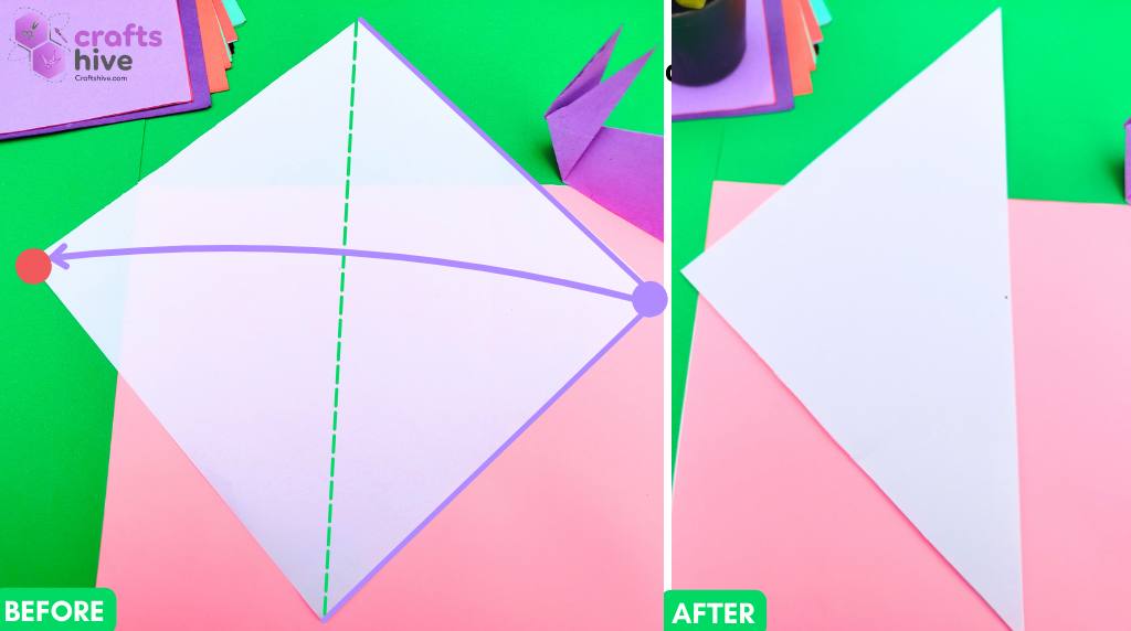 Step #2 To Make a Vertical Crease 
