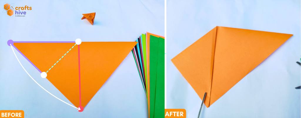 Step #3 Triangle Half Folds