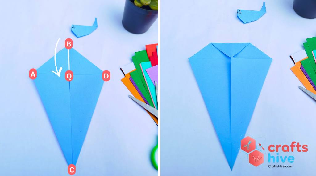 Step #4 Make a Valley fold for Whale Head