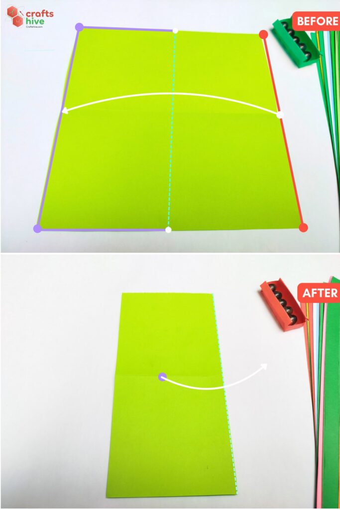 Step #1 Vertical Middle Crease