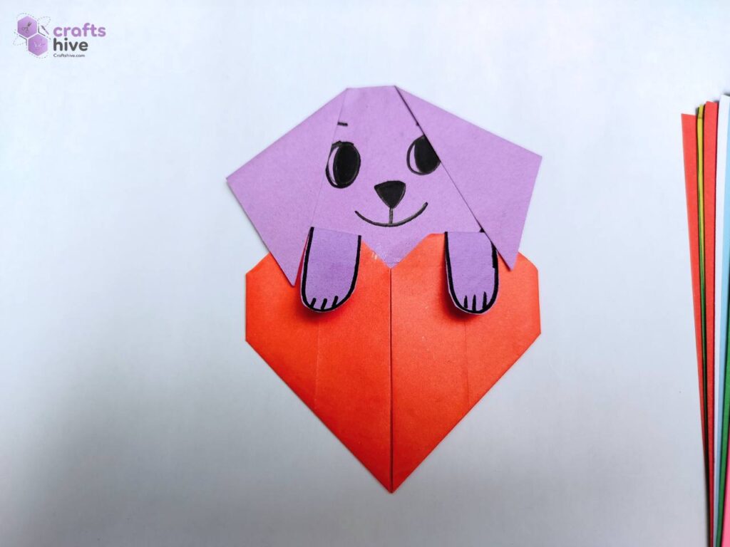 Step by Step Origami Puppy With Heart Craft for Valentine's Day