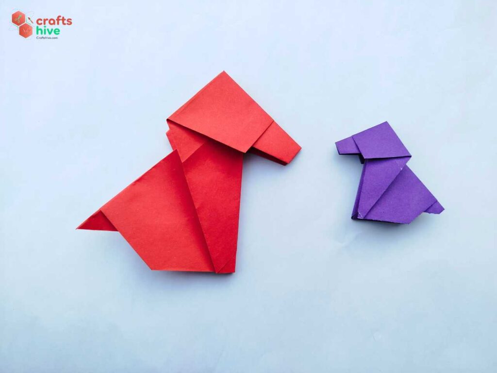 pair of origami puppy