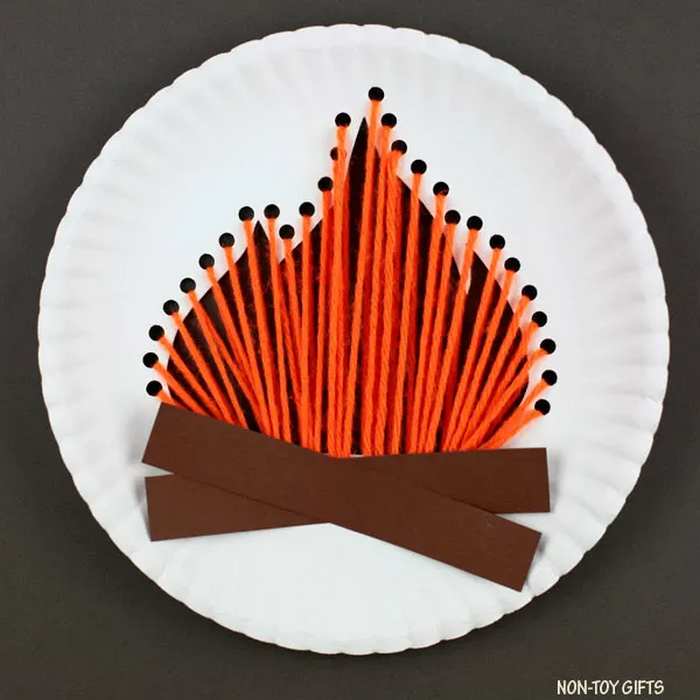 Paper Plate Campfire Craft