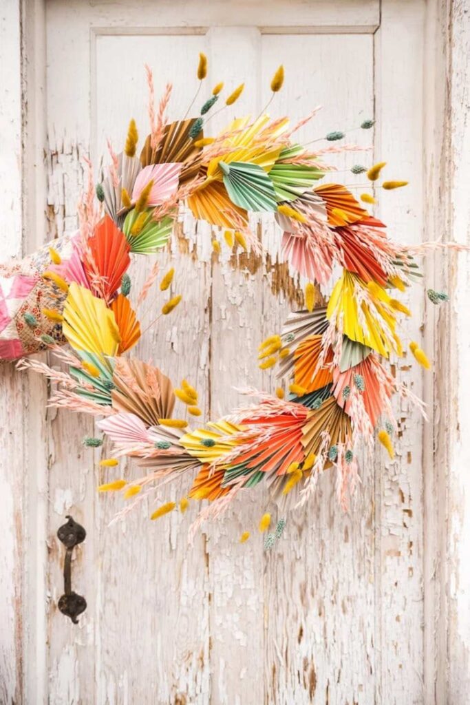DIY palm leaf wreath