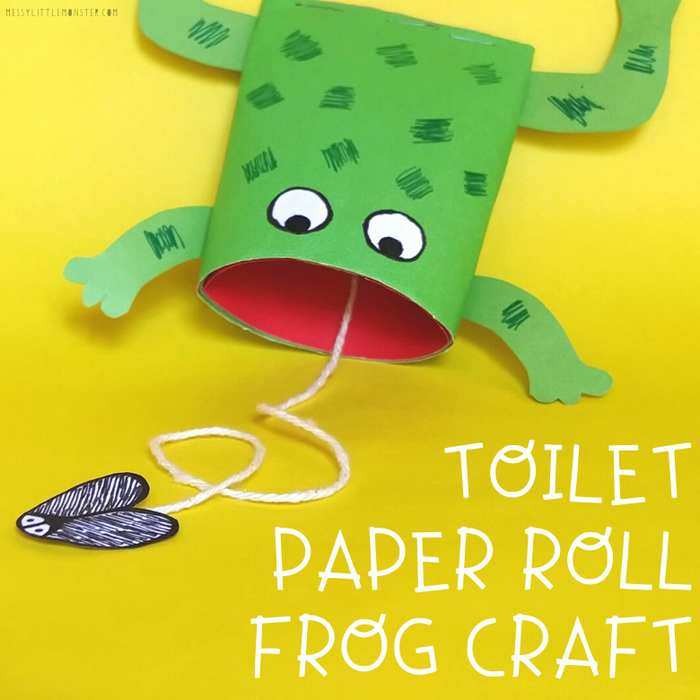 Toilet paper roll frog craft for kids