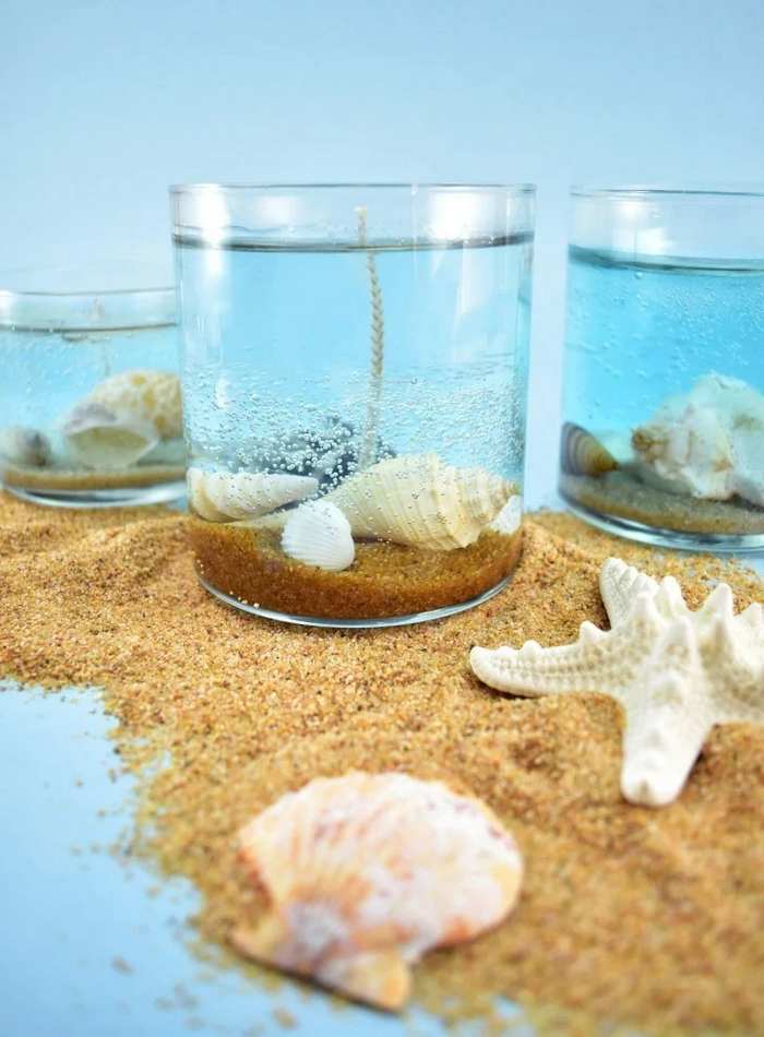 Underwater themed seashell candles DIY
