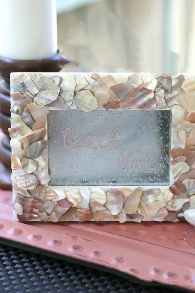 Seashell frame art beach life decoration