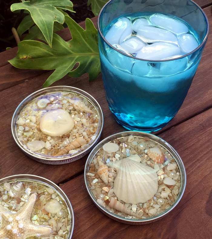 Resin seashell coasters handmade craft