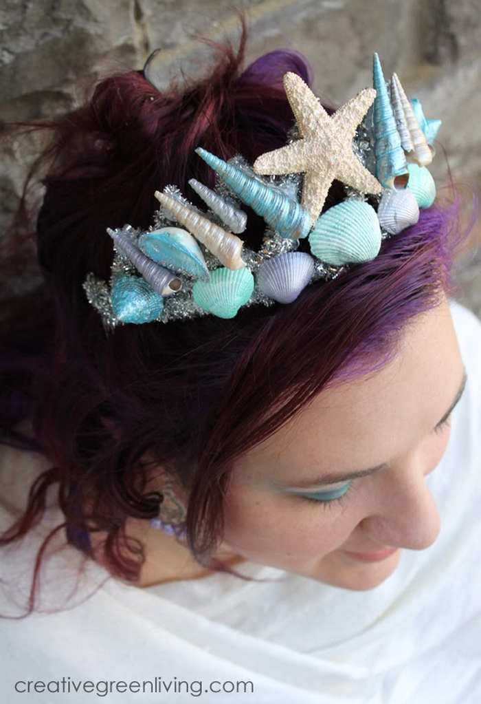 Mermaid crown made with seashells