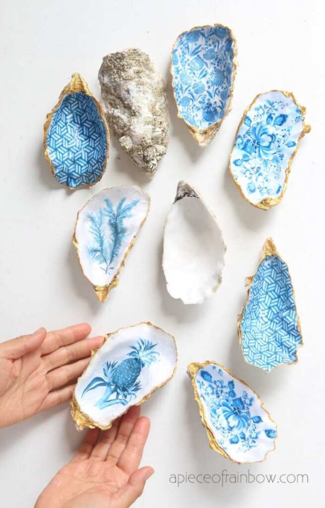 DIY oyster shell trinket dish