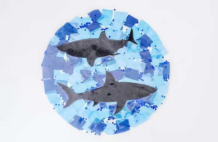 Shark suncatcher craft for kids