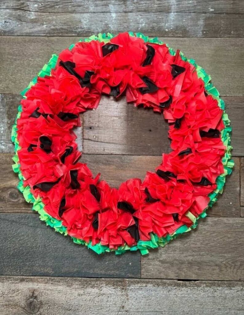 DIY watermelon wreath craft