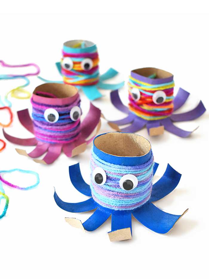 Yarn Wrapped Octopus Craft