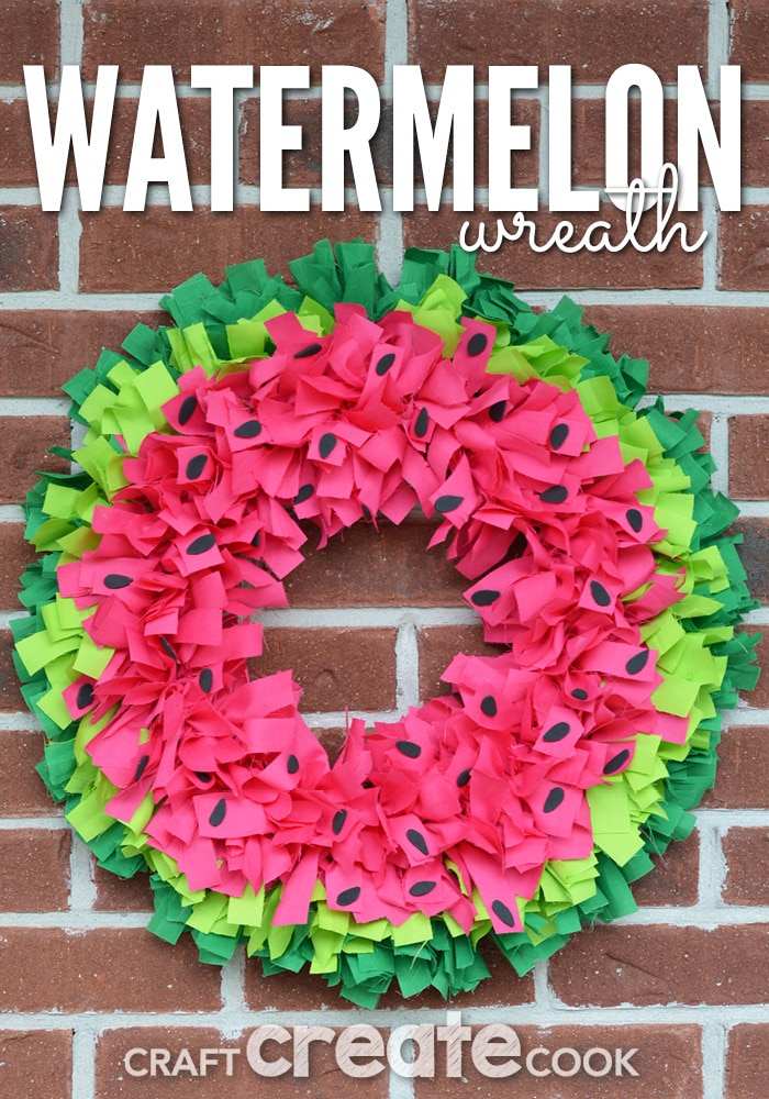 Summer watermelon wreath craft