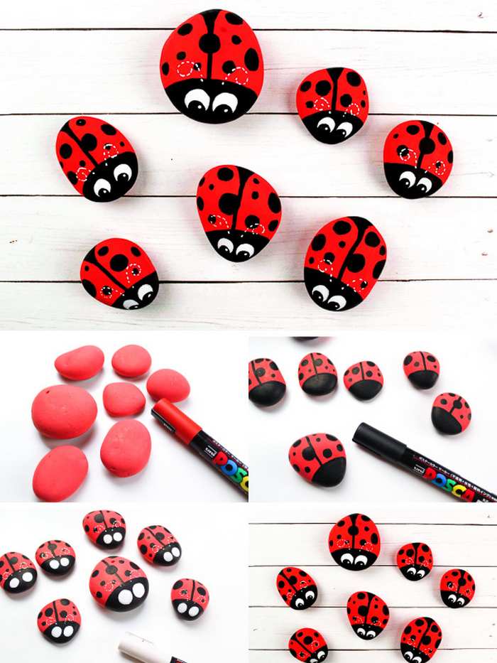 DIY Ladybug Rock Painting